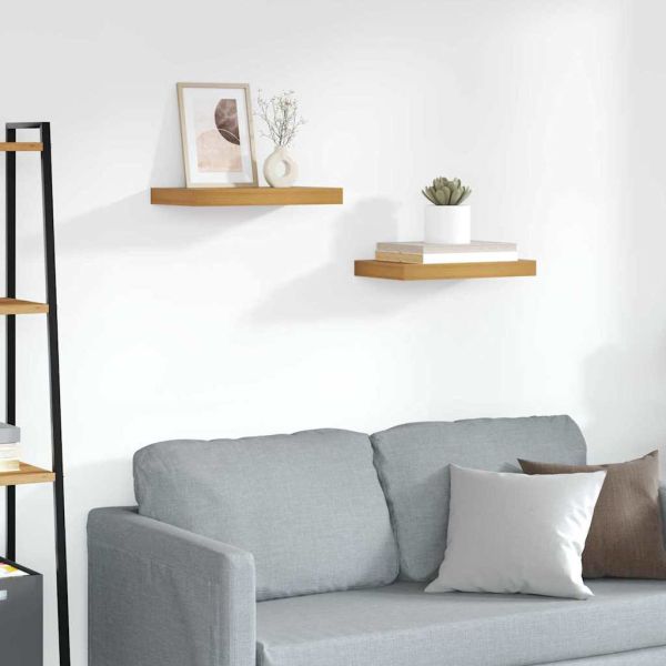 Стенен рафт 2 pcs Кафяво 40 x 23,5 x 4 см Инженерно дърво