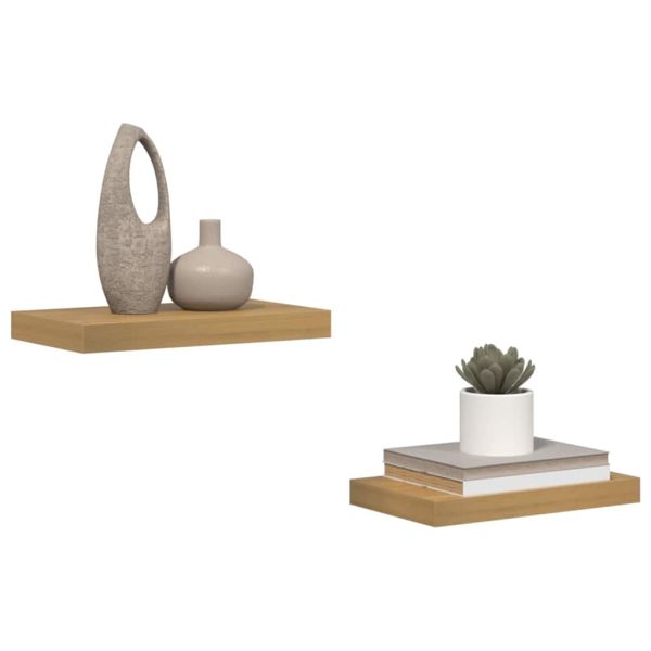 Стенен рафт 2 pcs Кафяво 40 x 23,5 x 4 см Инженерно дърво