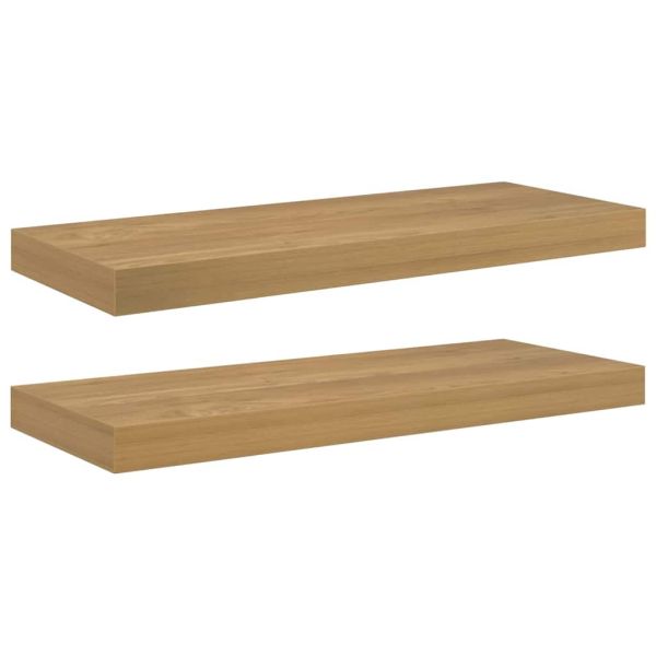 Стенен рафт 2 pcs Кафяво 50 x 23 x 4 см Инженерно дърво