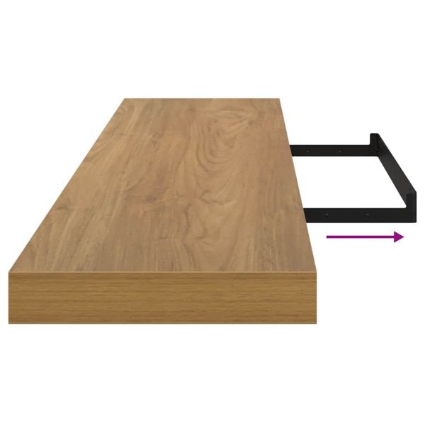 Стенен рафт Кафяво 120 x 23,5 x 4 см Инженерно дърво