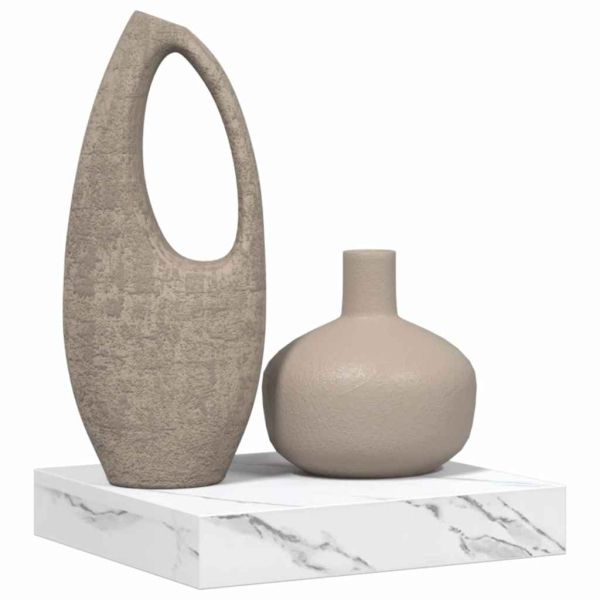 Стенен рафт Бял мрамор 23 x 23,5 x 4 см Инженерно дърво