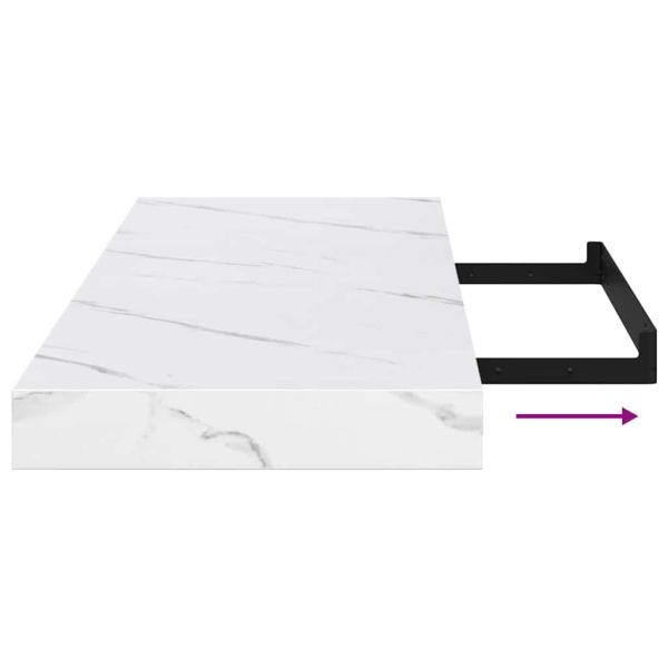 Стенен рафт Бял мрамор 80 x 23,5 x 4 см Инженерно дърво
