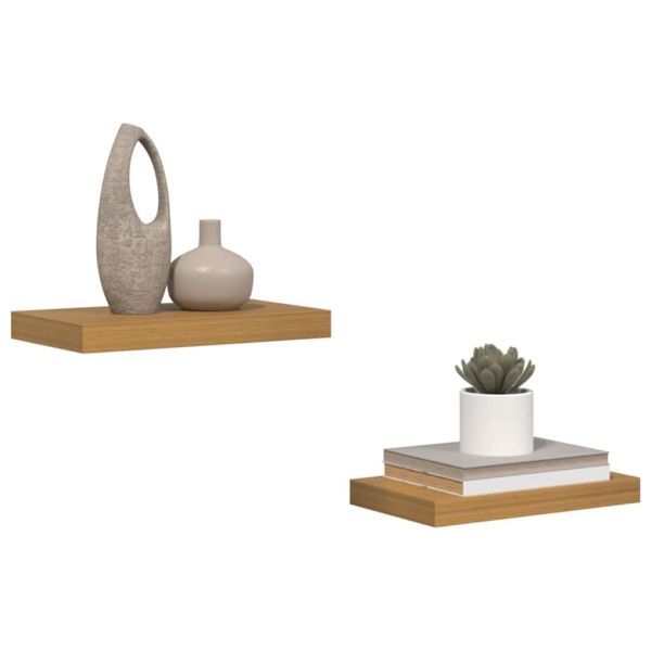 Стенен рафт 2 pcs Бежово 40 x 23,5 x 4 см Инженерно дърво