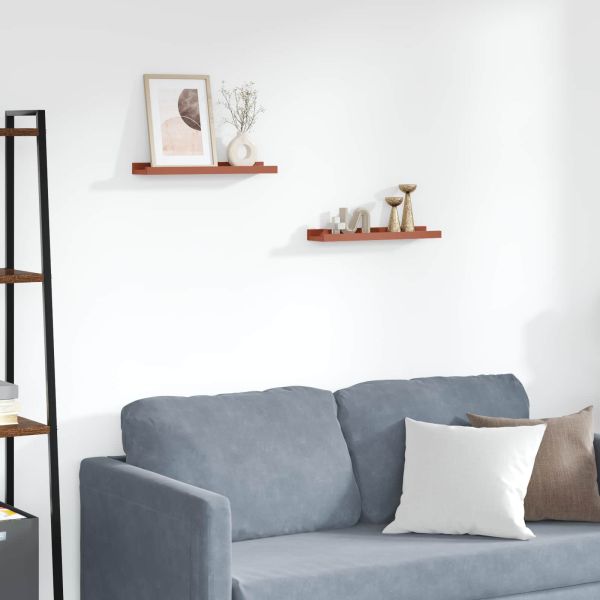 Стенен рафт с рафт 2 pcs Червено 40 x 9 x 3 cm Инженерно дърво