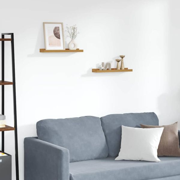 Стенен рафт с рафт 2 pcs Бежово 40 x 9 x 3 cm Инженерно дърво