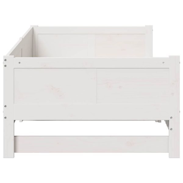 Легло с разтегателен механизъм за деня Бяло 180 x 200 cm