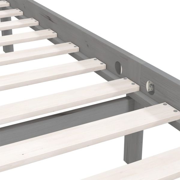 Рамка за легло, сива, бор масив, 150x200 cм, King Size