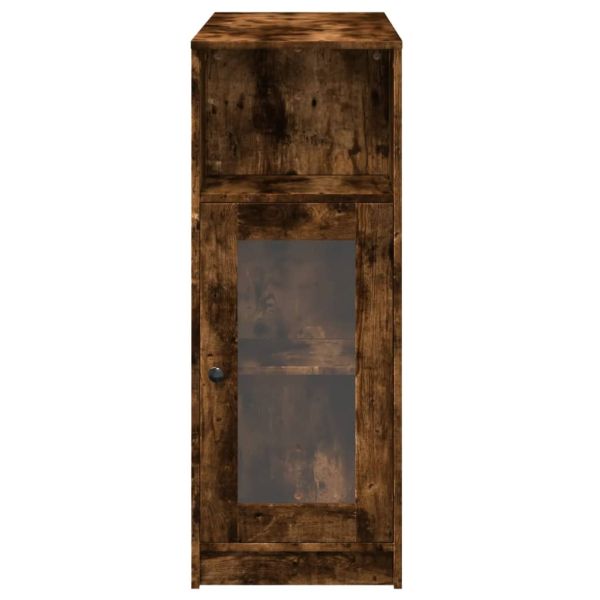 Бар маса с рафтове, опушен дъб, 101x40x103,5см, инженерно дърво