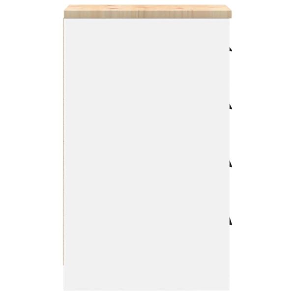 Гаражен шкаф за съхранение, бял, 30x51x85 см, бор масив