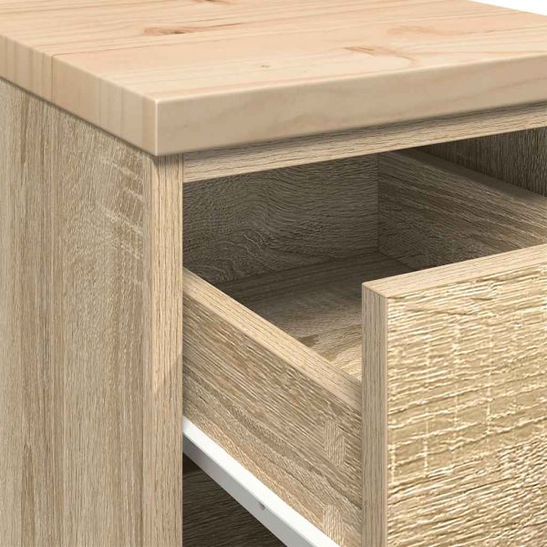 Гаражен шкаф за съхранение, дъб сонома, 30x51x85 см, бор масив