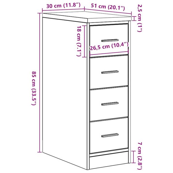 Гаражен шкаф за съхранение, дъб сонома, 30x51x85 см, бор масив