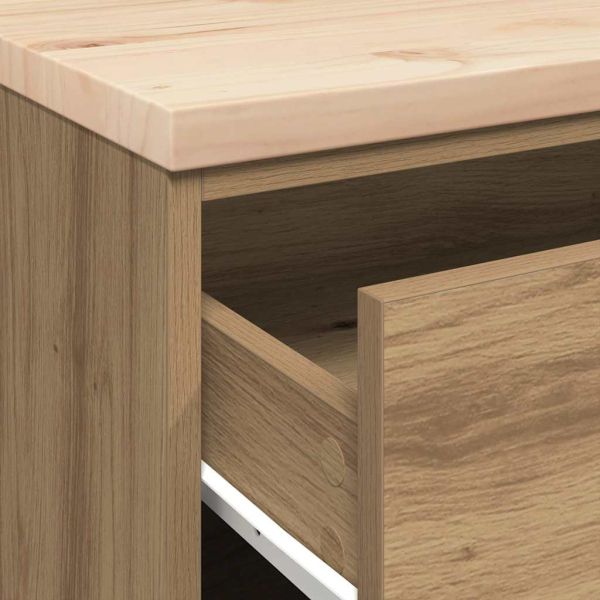 Гаражен шкаф за съхранение, дъб артизан, 60x51x85 см, бор масив