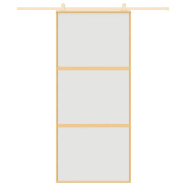 Плъзгаща се врата 90x205 см матирано ESG стъкло и алуминий