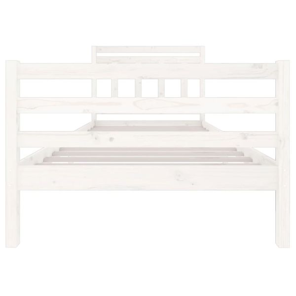 Рамка за легло, бяла, бор масив, 100x200 см