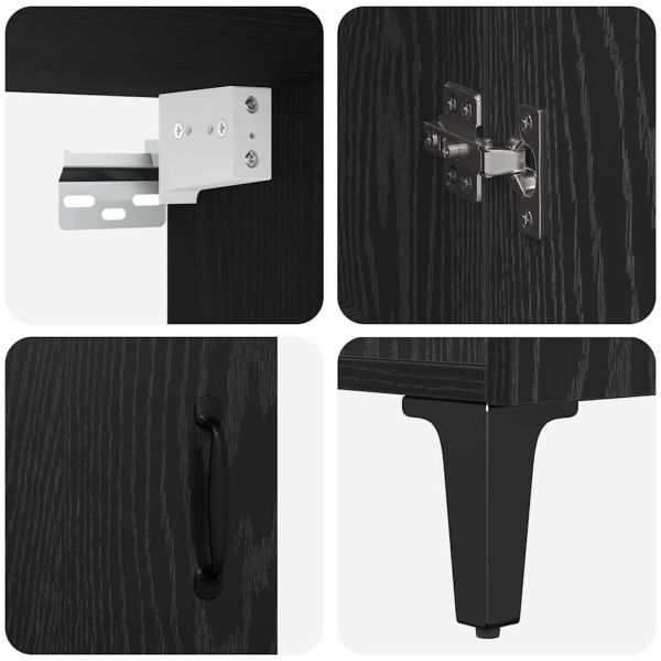 Висок шкаф 2 pcs Черния дъб Инженерно дърво