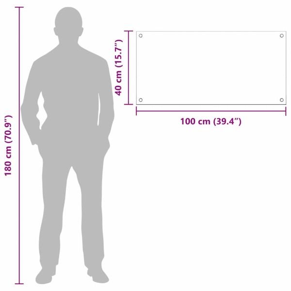Кухненски заден панел 2 pcs Светлосиво 100 x 40 cm