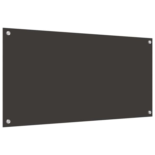 Кухненски заден панел 2 pcs Тъмен сив 100 x 50 cm