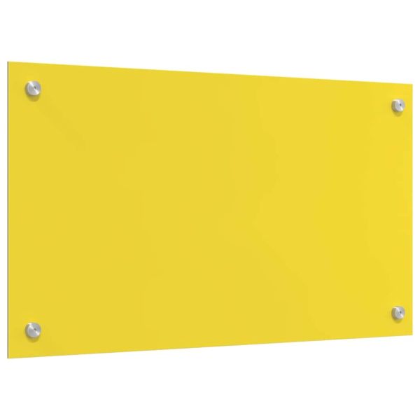 Кухненски заден панел 2 pcs Жълто 70 x 40 cm закалено стъкло