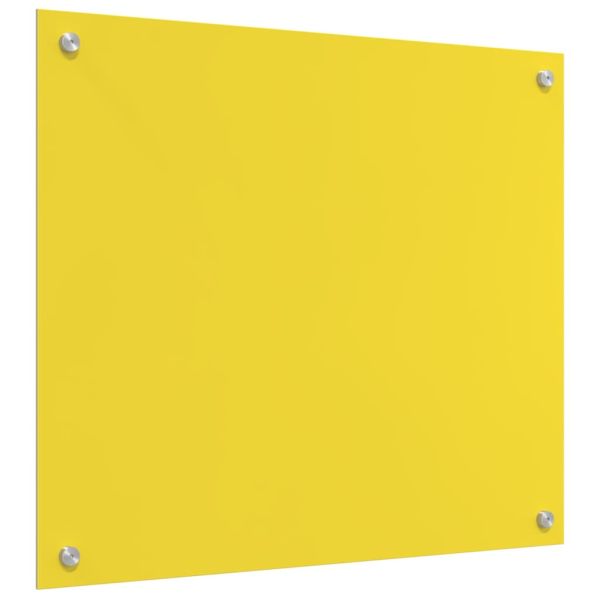 Кухненски заден панел 2 pcs Жълто 70 x 60 cm закалено стъкло