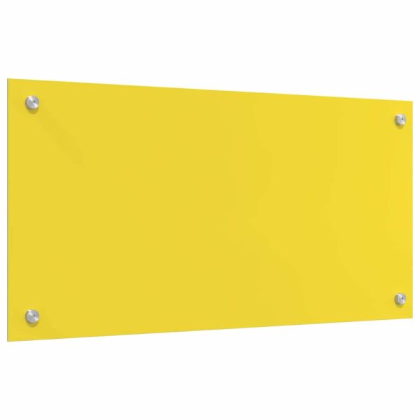 Кухненски заден панел 2 pcs Жълто 80 x 40 cm закалено стъкло