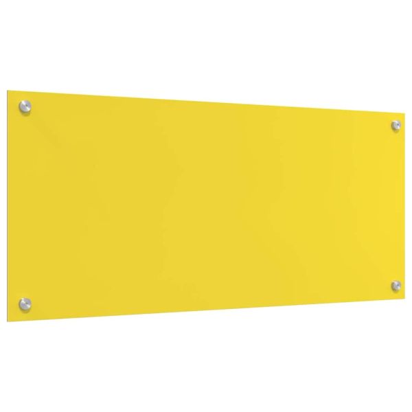 Кухненски заден панел 2 pcs Жълто 90 x 40 cm закалено стъкло