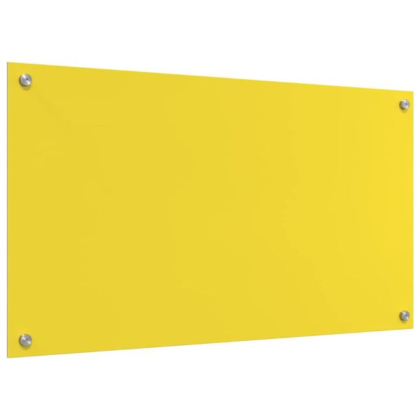 Кухненски заден панел 2 pcs Жълто 90 x 50 cm закалено стъкло