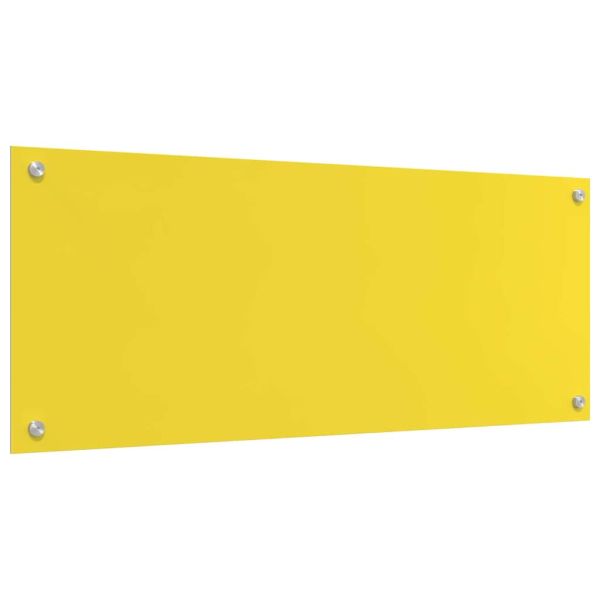 Кухненски заден панел 2 pcs Жълто 100 x 40 cm закалено стъкло