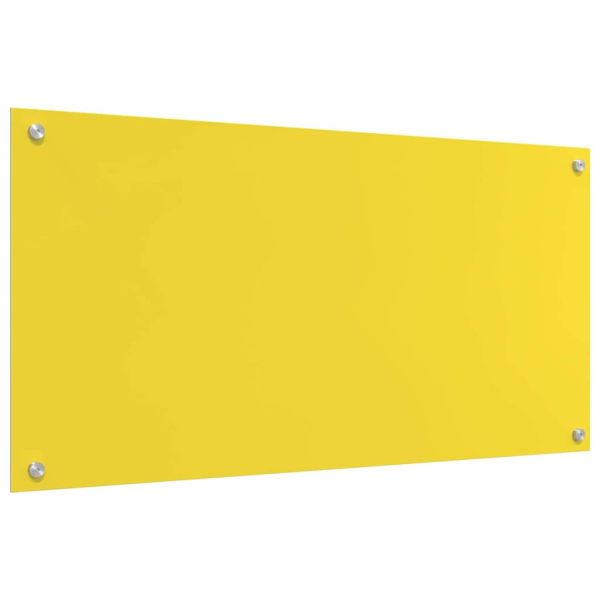 Кухненски заден панел 2 pcs Жълто 100 x 50 cm закалено стъкло