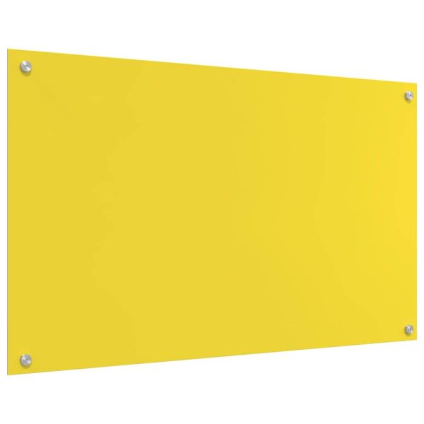 Кухненски заден панел 2 pcs Жълто 100 x 60 cm закалено стъкло