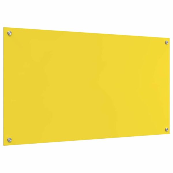 Кухненски заден панел 2 pcs Жълто 110 x 60 cm закалено стъкло