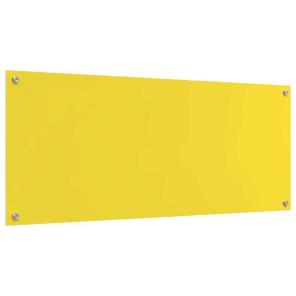 Кухненски заден панел 2 pcs Жълто 120 x 50 cm закалено стъкло