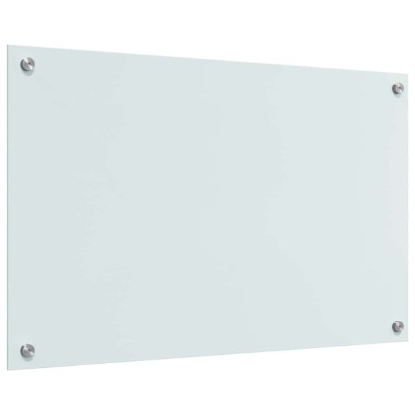 Кухненски заден панел 2 pcs Бяло 80 x 50 cm закалено стъкло