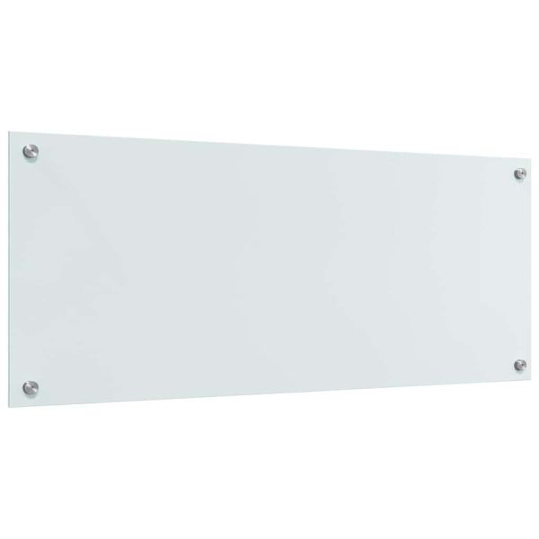 Кухненски заден панел 2 pcs Бяло 100 x 40 cm закалено стъкло