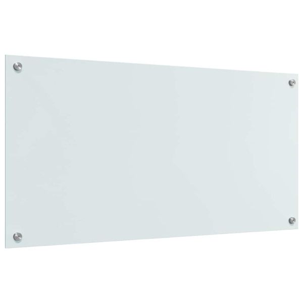 Кухненски заден панел 2 pcs Бяло 100 x 50 cm закалено стъкло