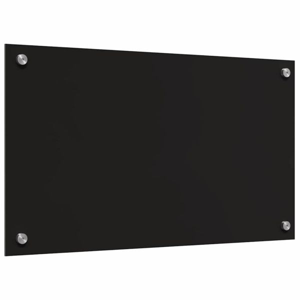 Кухненски заден панел 2 pcs Черно 70 x 40 cm закалено стъкло