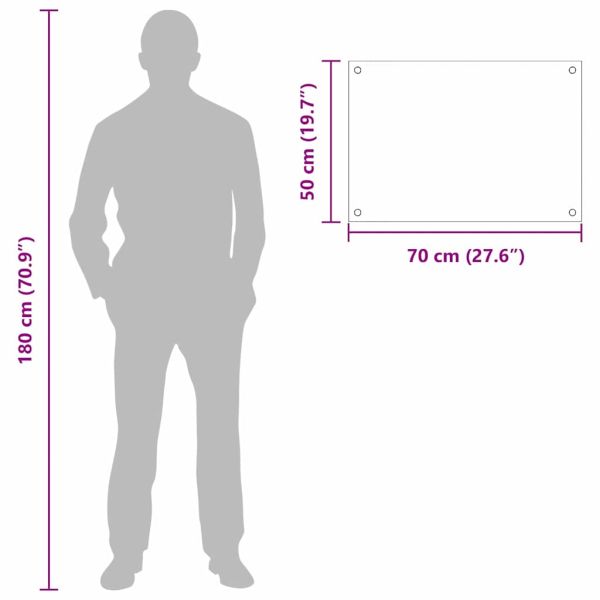 Кухненски заден панел 2 pcs Черно 70 x 50 cm закалено стъкло