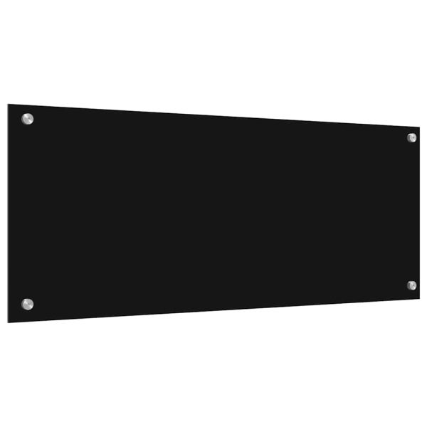 Кухненски заден панел 2 pcs Черно 100 x 40 cm закалено стъкло