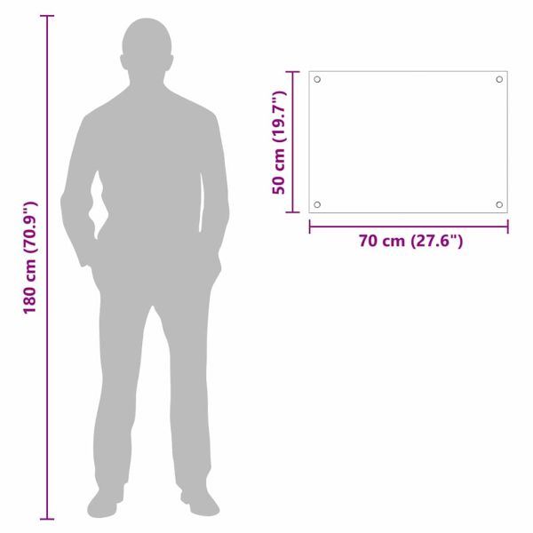 Кухненски заден панел Бяло 70 x 50 cm закалено стъкло