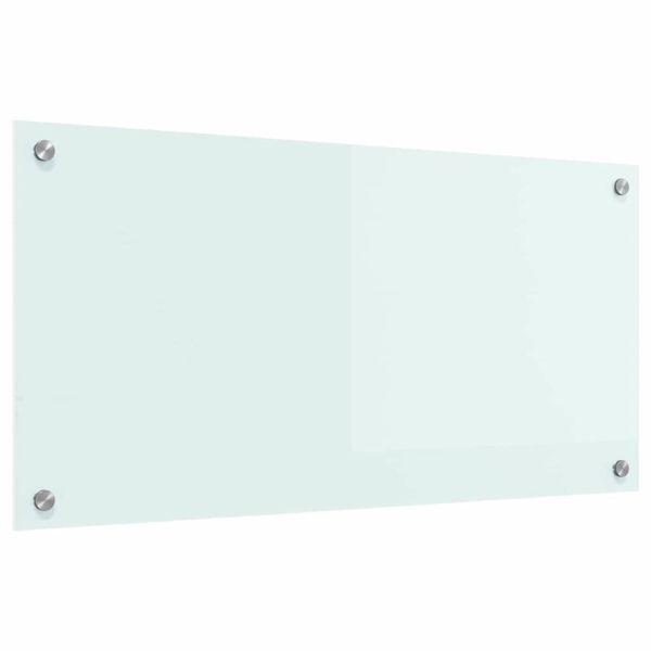 Кухненски заден панел Бяло 80 x 40 cm закалено стъкло