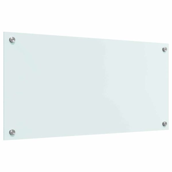 Кухненски заден панел Бяло 80 x 40 cm закалено стъкло