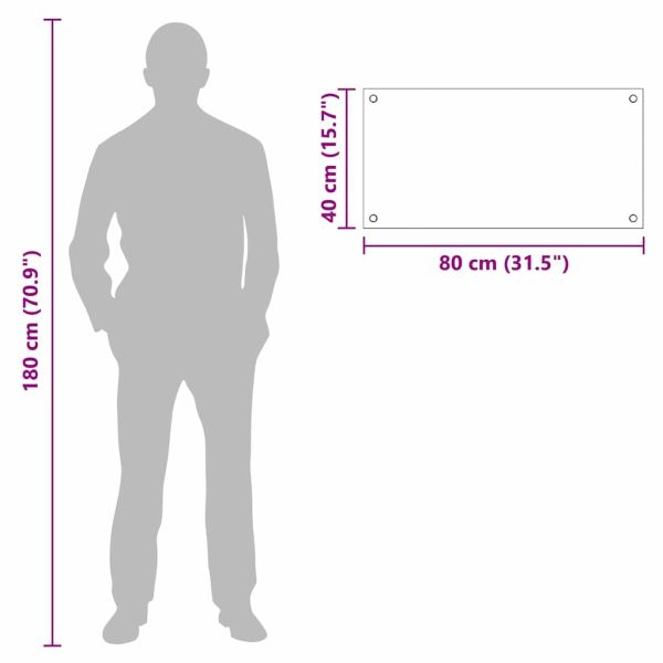 Кухненски заден панел Бяло 80 x 40 cm закалено стъкло