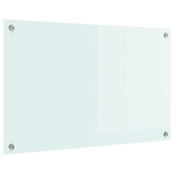Кухненски заден панел Бяло 80 x 50 cm закалено стъкло