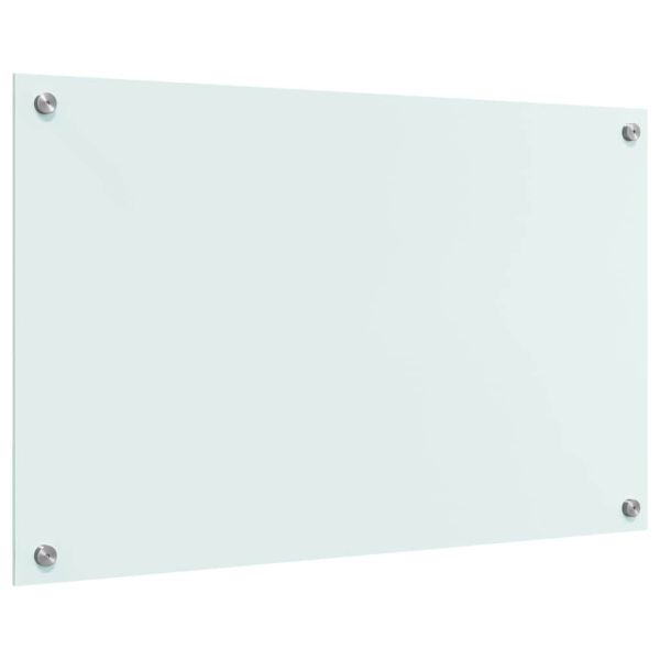 Кухненски заден панел Бяло 80 x 50 cm закалено стъкло