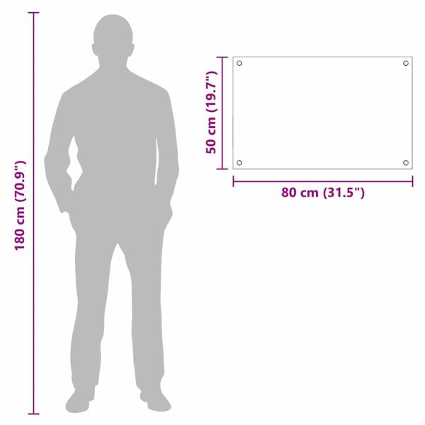 Кухненски заден панел Бяло 80 x 50 cm закалено стъкло