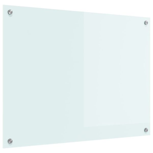 Кухненски заден панел Бяло 80 x 60 cm закалено стъкло