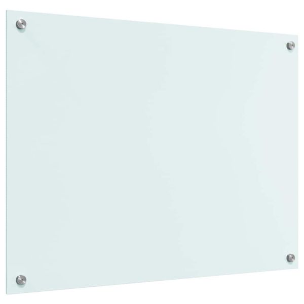 Кухненски заден панел Бяло 80 x 60 cm закалено стъкло