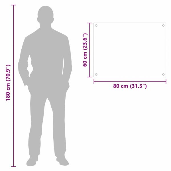 Кухненски заден панел Бяло 80 x 60 cm закалено стъкло