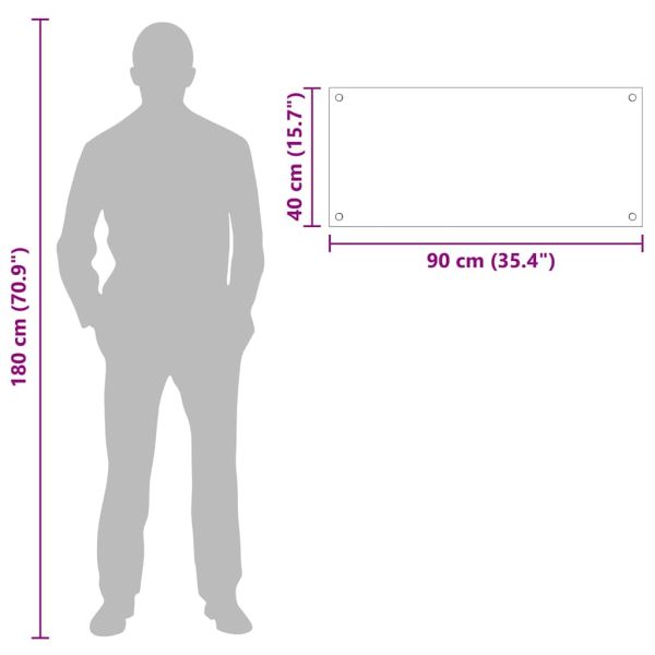 Кухненски заден панел Бяло 90 x 40 cm закалено стъкло