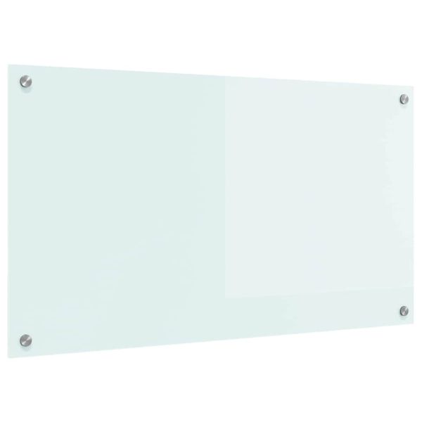 Кухненски заден панел Бяло 90 x 50 cm закалено стъкло