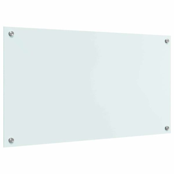 Кухненски заден панел Бяло 90 x 50 cm закалено стъкло